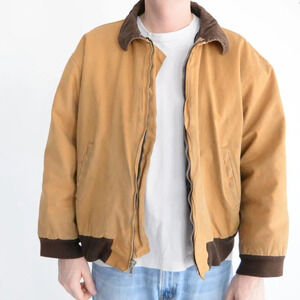 Vintage 80's Game Sportswear Tan Brown Zip Up Detroit Carhartt  Style Jacket
